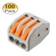 BAOTENG 100pcs 222-413 Spring Terminal Blocks Electric Cable Lever Wire Connectors